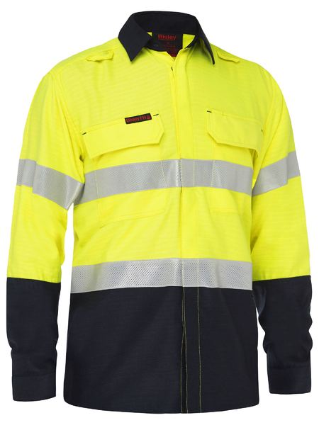 Bisley Apex 160 Hi Vis Taped FR Ripstop Vented Shirt Long Sleeve (BISBS8338T)