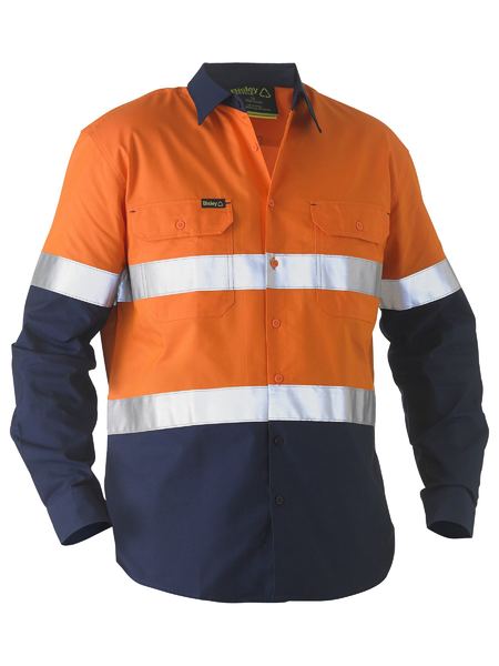 Bisley Hi Vis Recycled Taped Two Tone Drill Shirt Long Sleeve (BISBS6996T)