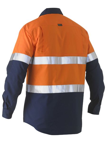 Bisley Hi Vis Recycled Taped Two Tone Drill Shirt Long Sleeve (BISBS6996T)