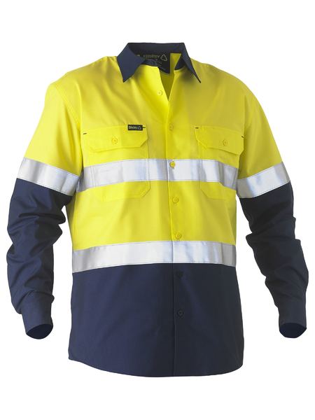 Bisley Hi Vis Recycled Taped Two Tone Drill Shirt Long Sleeve (BISBS6996T)