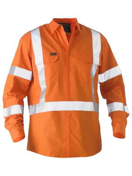 Bisley Hi Vis Recycled X-Taped Drill Shirt Long Sleeve (BISBS6266XT)