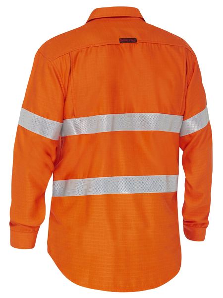Bisley Apex 160 Hi Vis Taped FR Ripstop Vented Shirt Long Sleeve (BISBS8339T)