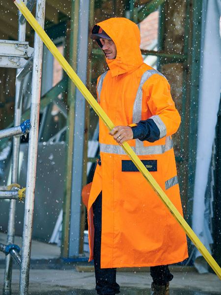 Bisley Hi Vis Taped Long Rain Coat (BISBJ6961T)