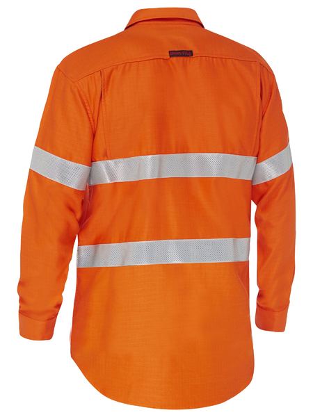 Bisley Apex 185 Hi Vis Taped FR Ripstop Vented Shirt Long Sleeve (BISBS8439T)