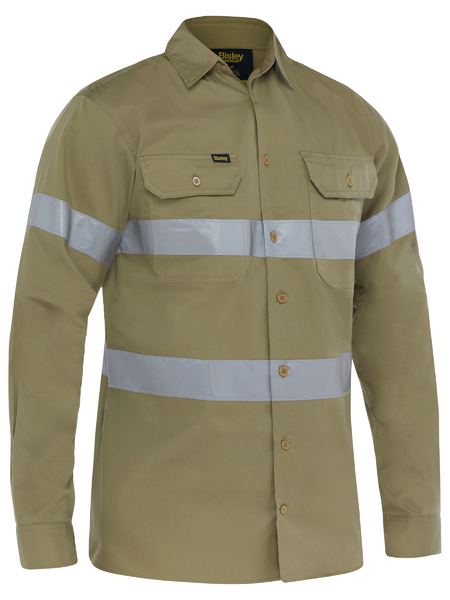 Bisley Taped Cool Lightweight Drill Shirt Long Sleeve (BISBS6883T)