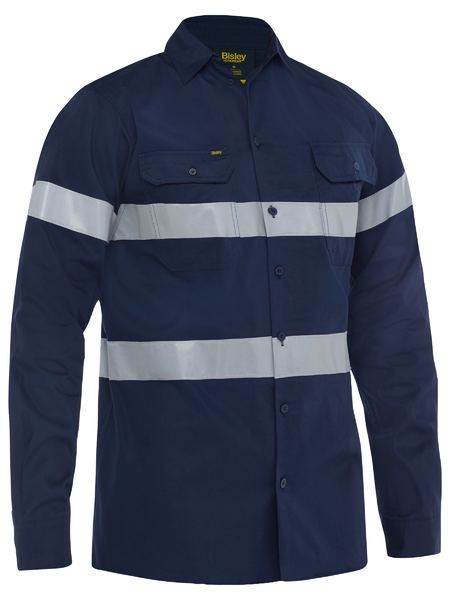 Bisley Taped Cool Lightweight Drill Shirt Long Sleeve (BISBS6883T)