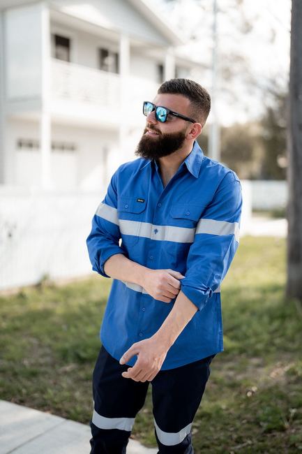 Bisley Taped Cool Lightweight Drill Shirt Long Sleeve