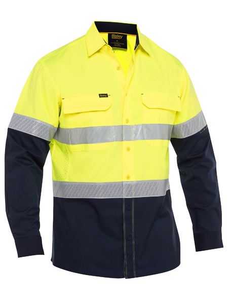 Bisley X Airflow Hi Vis Taped Stretch Ripstop Shirt Long Sleeve (BISBS6491T)