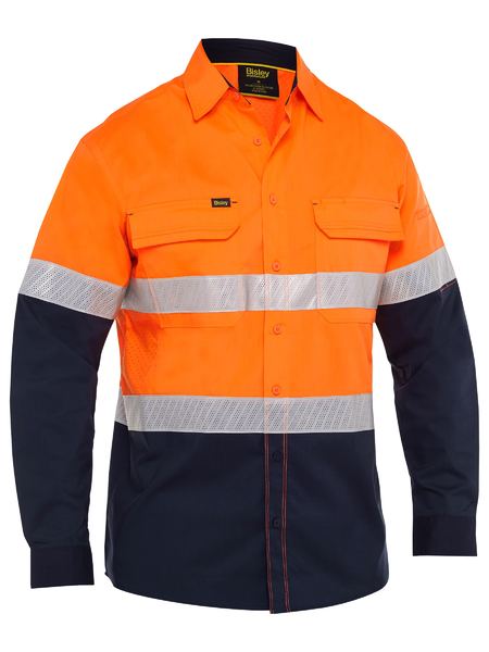 Bisley X Airflow Hi Vis Taped Stretch Ripstop Shirt Long Sleeve (BISBS6491T)