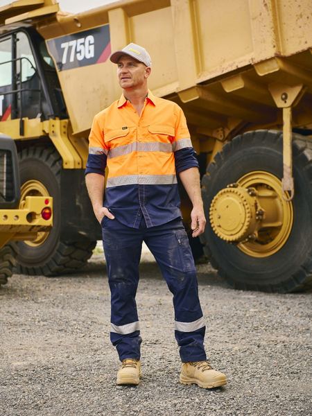 Bisley X Airflow Hi Vis Taped Stretch Ripstop Shirt Long Sleeve (BISBS6491T)