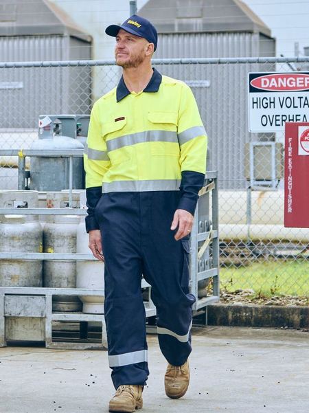 Bisley Hi Vis Apex 185/240 Taped FR Ripstop Vented Coverall (BISBC8477T)