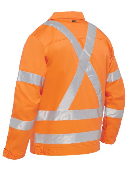 Bisley Hi Vis X Taped Drill Jacket with Liquid Repellent Finish (BISBJ6919XT)