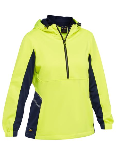 Bisley Hi Vis Ladies Liquid Repellent Fleece Hoodie (BISBKL6571)