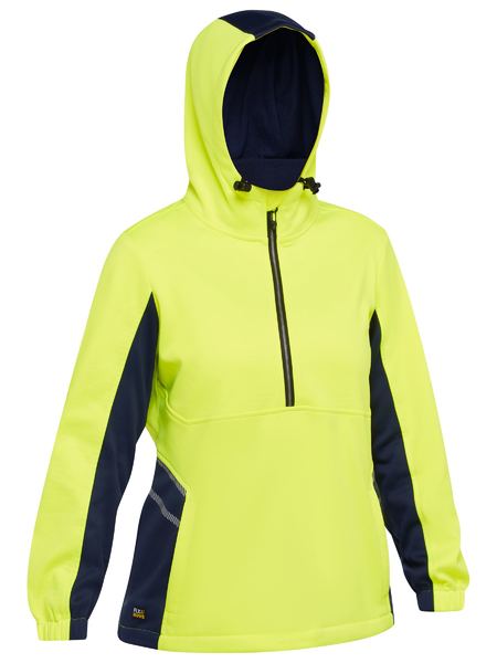 Bisley Hi Vis Ladies Liquid Repellent Fleece Hoodie (BISBKL6571)