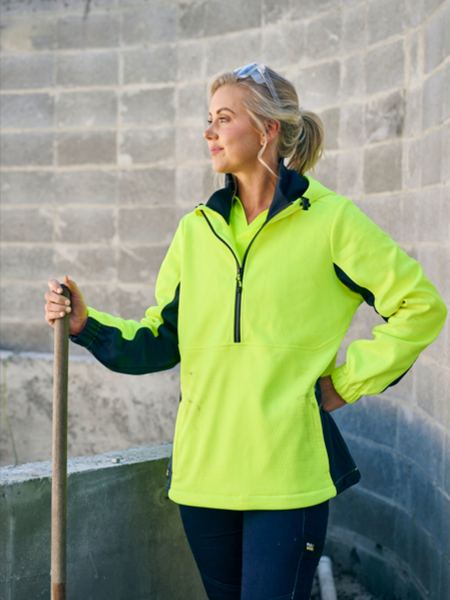 Bisley Hi Vis Ladies Liquid Repellent Fleece Hoodie (BISBKL6571)