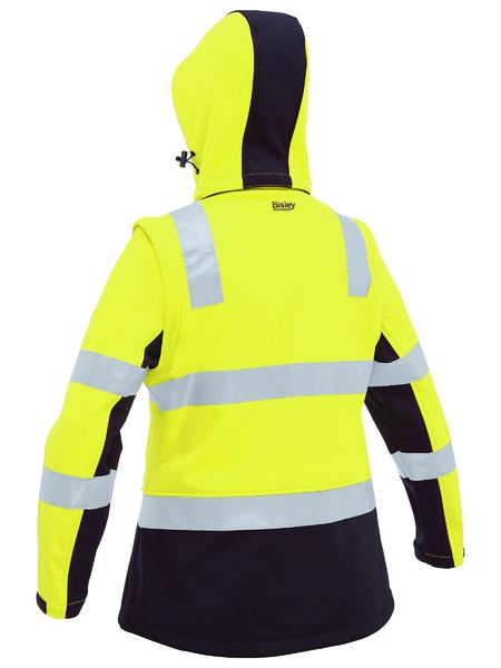 Bisley Hi Vis Ladies Taped Two Tone 3 in 1 Soft Shell Jacket (BISBJL6078T)