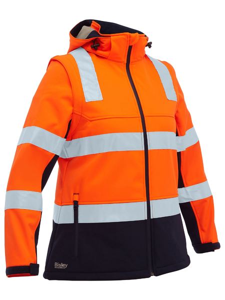 Bisley Hi Vis Ladies Taped Two Tone 3 in 1 Soft Shell Jacket (BISBJL6078T)