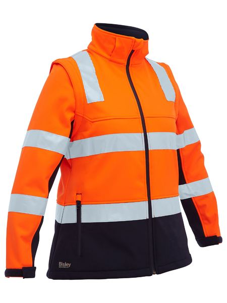 Bisley Hi Vis Ladies Taped Two Tone 3 in 1 Soft Shell Jacket (BISBJL6078T)