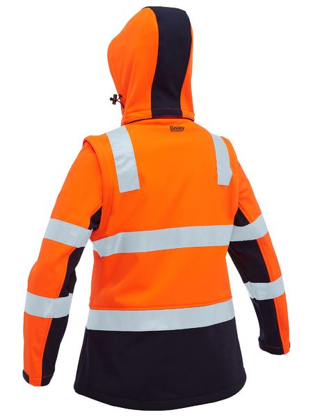 Bisley Hi Vis Ladies Taped Two Tone 3 in 1 Soft Shell Jacket (BISBJL6078T)