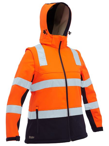 Bisley Hi Vis Ladies Taped Two Tone 3 in 1 Soft Shell Jacket (BISBJL6078T)