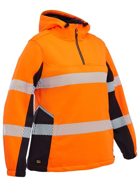 Bisley Hi Vis FLX & Move Ladies Taped Liquid Repellent Fleece Hoodie (BISBKL6571T)