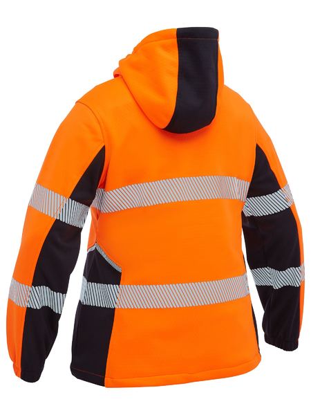 Bisley Hi Vis FLX & Move Ladies Taped Liquid Repellent Fleece Hoodie (BISBKL6571T)
