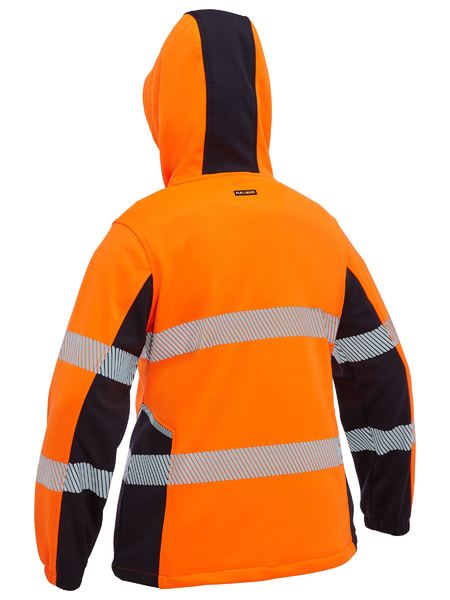 Bisley Hi Vis FLX & Move Ladies Taped Liquid Repellent Fleece Hoodie (BISBKL6571T)