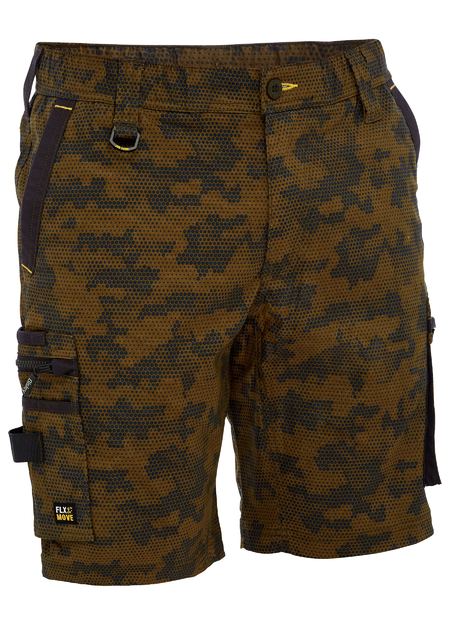 Bisley FLX & Move Stretch Canvas Camo Cargo Shorts (BISBSHC1337)
