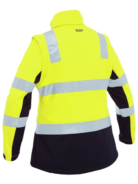 Bisley Hi Vis Ladies Taped Two Tone 3 in 1 Soft Shell Jacket (BISBJL6078T)