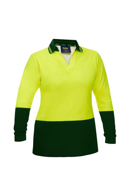 Bisley Hi Vis Ladies V Neck Polo Long Sleeve (BISBKL6234)