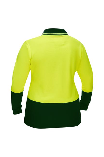 Bisley Hi Vis Ladies V Neck Polo Long Sleeve (BISBKL6234)