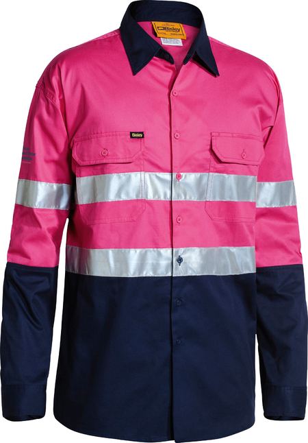 Bisley Hi Vis Taped Cool Lightweight Shirt Long Sleeve (BISBS6896)