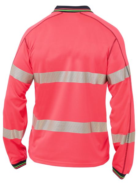Bisley Hi Vis Taped Polyester Mesh Polo Long Sleeve (BISBK6219T)