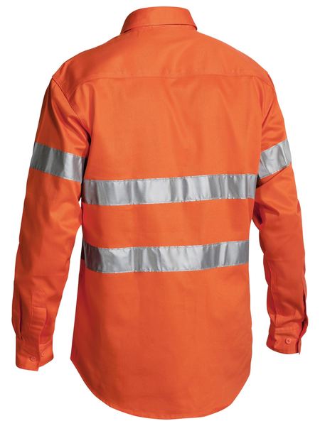 Bisley Hi Vis Taped Closed Front Drill Shirt Long Sleeve (BISBTC6482)