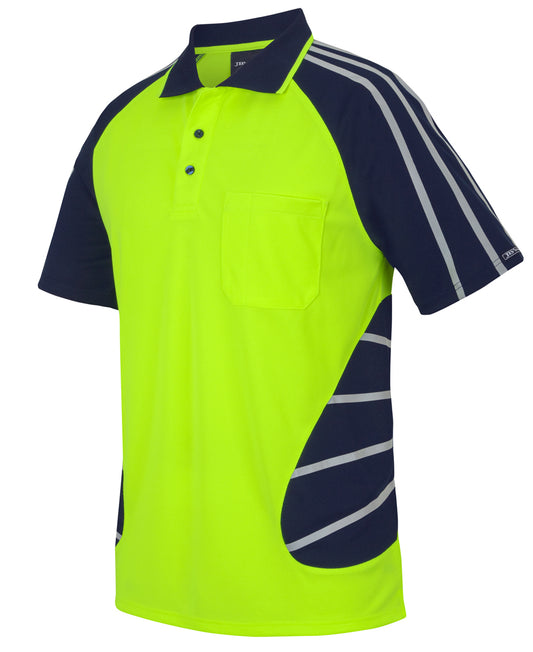 JB's Hi Vis Street Spider Polo with Reflective Stripe Short Sleeve (JBS6HSSR)