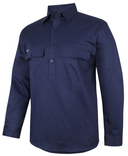 JB's 150G Stretch Close Front Work Shirt Long Sleeve (JBS6WLCS)