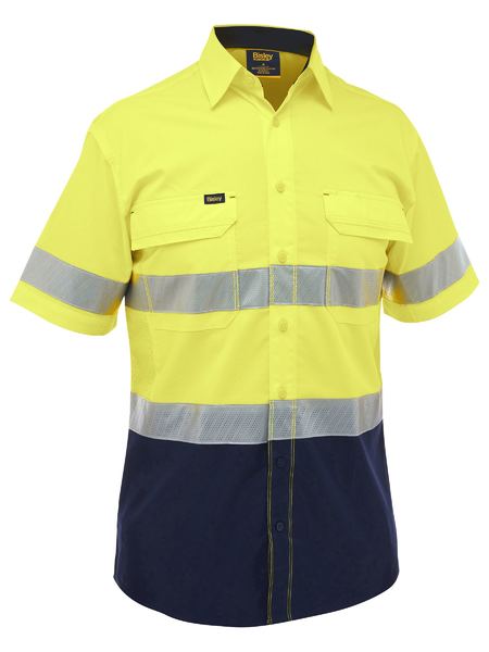 Bisley X Airflow Hi Vis Taped Stretch Ripstop Shirt Short Sleeve (BISBS1491T)
