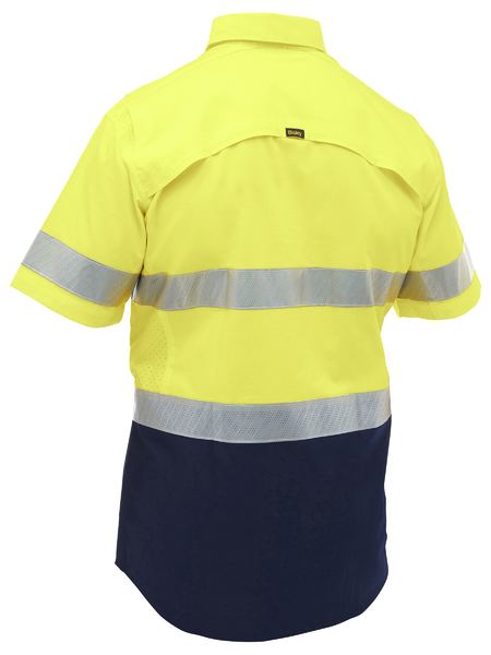 Bisley X Airflow Hi Vis Taped Stretch Ripstop Shirt Short Sleeve (BISBS1491T)