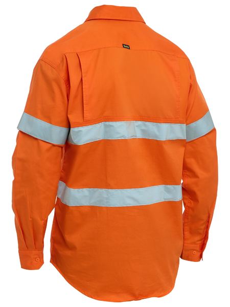 Bisley Hi Vis Taped Closed Front Cool Lightweight Shirt Long Sleeve (BISBSC6897T)