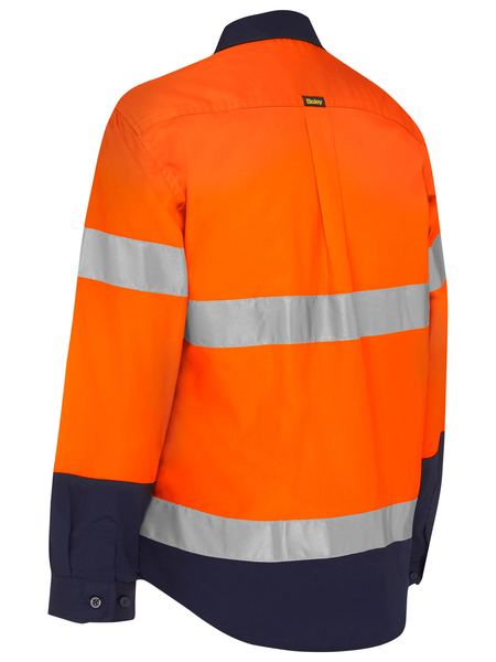 Bisley Hi Vis Ladies Tapered Maternity Drill Shirt Long Sleeve (BISBLM6456T)