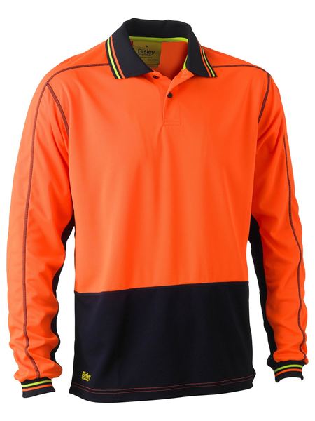 Bisley Hi Vis Polyester Mesh Polo Long Sleeve (BISBK6219)