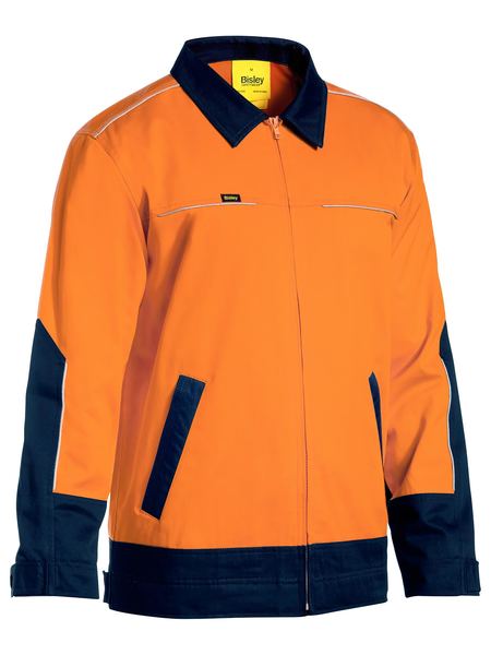 Bisley Hi Vis Drill Jacket with Liquid Repellent Finish (BISBJ6917)
