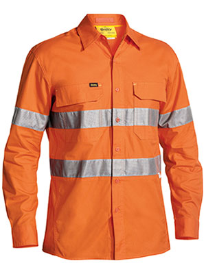Bisley X Airflow Hi Vis Taped Ripstop Shirt Long Sleeve (BISBS6416T)
