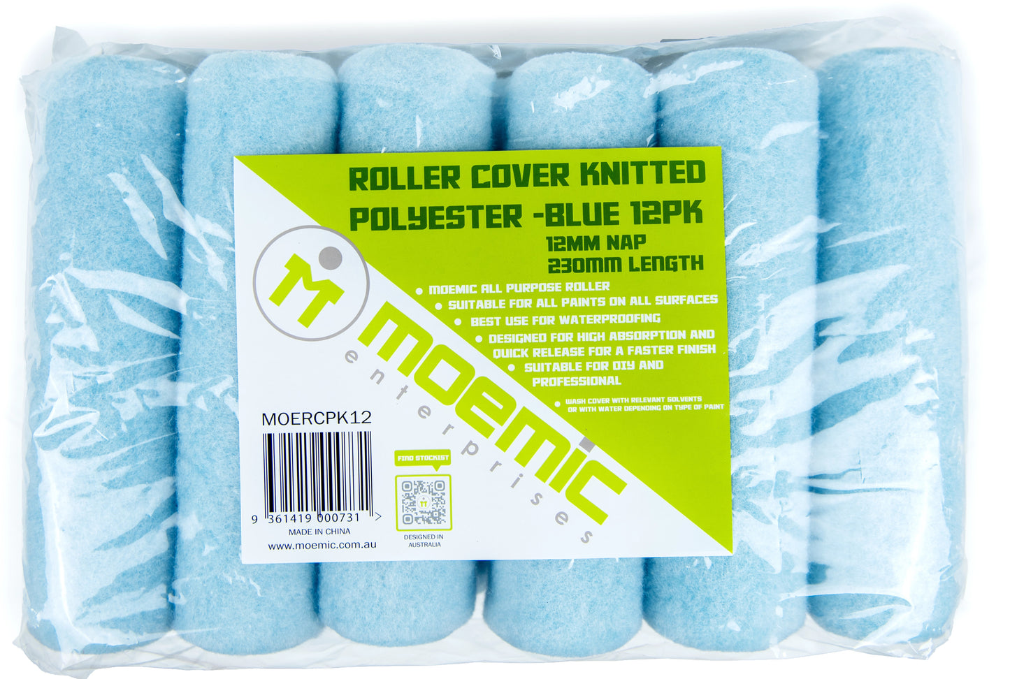 Moemic Roller Cover Knitted Polyester -Blue