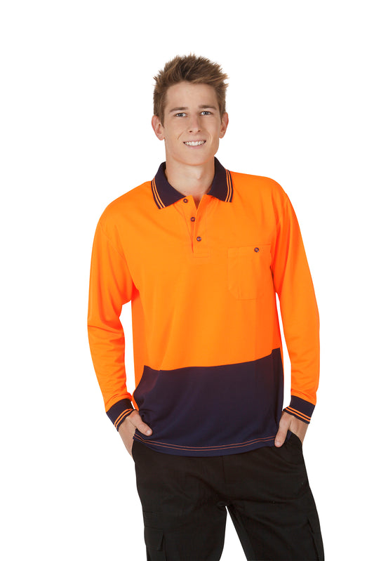 Blue Whale Hi Vis Light Weight Cooldry Polo Long Sleeve (BLUP61)