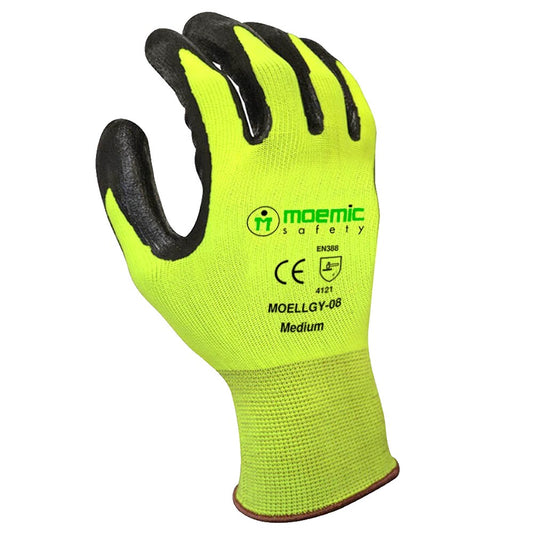 Moemic Hi Vis Sandy Nitrile Palm Glove (MOELLGY)