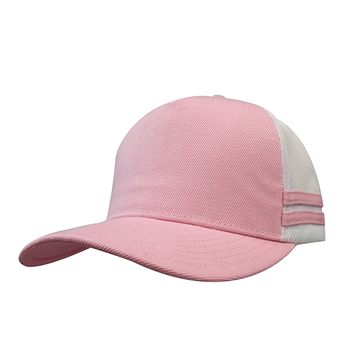 American Premium Twill/Mesh Deep Fit Trucker with Stripes (HWS3995)