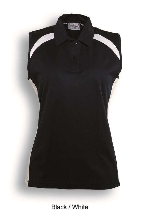 Bocini Ladies Team Essentials Contrast Polo Sleeveless (BOCCP0931)