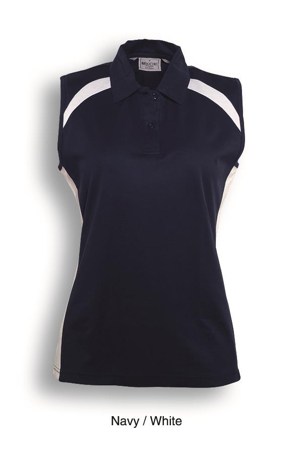 Bocini Ladies Team Essentials Contrast Polo Sleeveless (BOCCP0931)