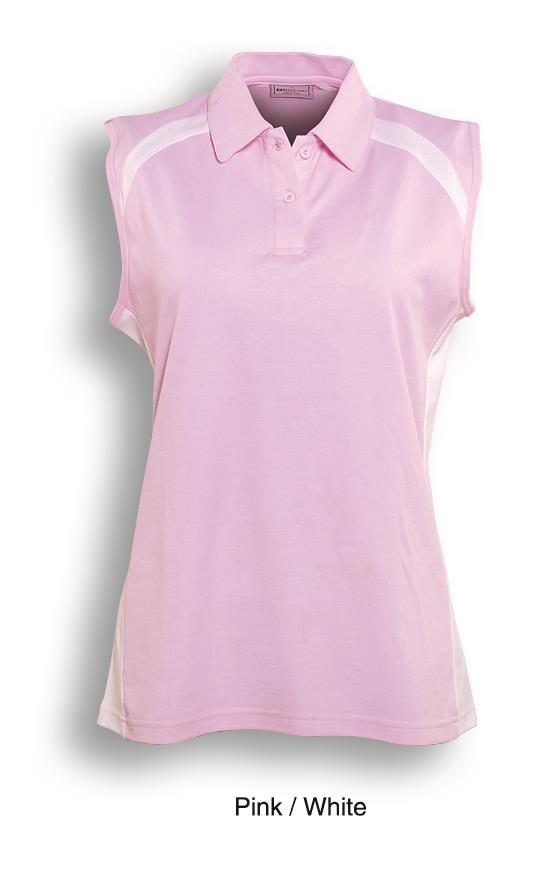 Bocini Ladies Team Essentials Contrast Polo Sleeveless (BOCCP0931)